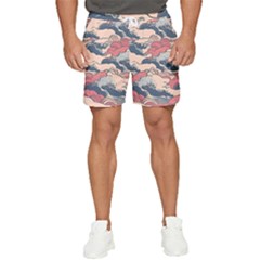 Waves Ocean Sea Water Pattern Rough Seas Men s Runner Shorts by Ravend