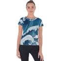 Waves Ocean Sea Pattern Water Tsunami Rough Seas Short Sleeve Sports Top  View1