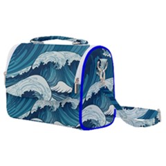 Waves Ocean Sea Pattern Water Tsunami Rough Seas Satchel Shoulder Bag by Ravend