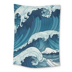 Waves Ocean Sea Pattern Water Tsunami Rough Seas Medium Tapestry by Ravend