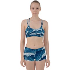 Waves Ocean Sea Pattern Water Tsunami Rough Seas Perfect Fit Gym Set by Ravend