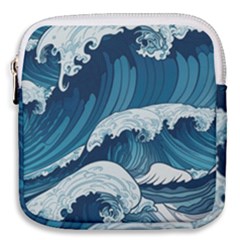 Waves Ocean Sea Pattern Water Tsunami Rough Seas Mini Square Pouch by Ravend