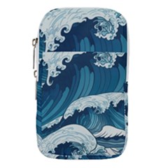 Waves Ocean Sea Pattern Water Tsunami Rough Seas Waist Pouch (large) by Ravend