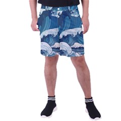 Waves Ocean Sea Pattern Water Tsunami Rough Seas Men s Pocket Shorts by Ravend