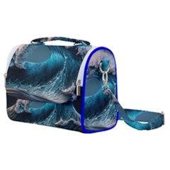 Tsunami Waves Ocean Sea Water Rough Seas Satchel Shoulder Bag by Ravend