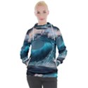 Tsunami Waves Ocean Sea Water Rough Seas Women s Hooded Pullover View1