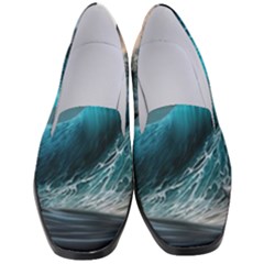 Tsunami Waves Ocean Sea Water Rough Seas Women s Classic Loafer Heels by Ravend