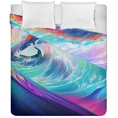 Waves Ocean Sea Tsunami Nautical Nature Water Duvet Cover Double Side (california King Size) by Ravend