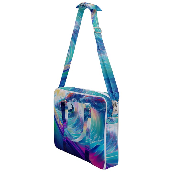 Waves Ocean Sea Tsunami Nautical Nature Water Cross Body Office Bag