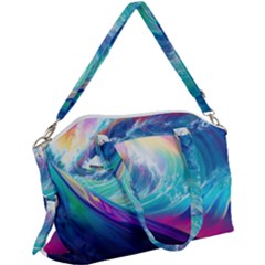 Waves Ocean Sea Tsunami Nautical Nature Water Canvas Crossbody Bag by Ravend