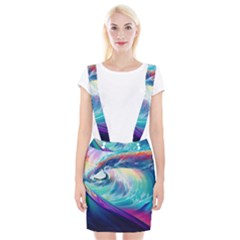 Waves Ocean Sea Tsunami Nautical Nature Water Braces Suspender Skirt by Ravend