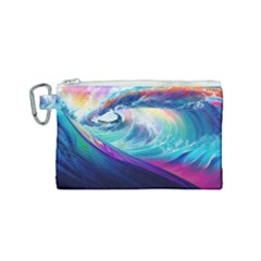 Waves Ocean Sea Tsunami Nautical Nature Water Canvas Cosmetic Bag (small) by Ravend