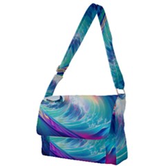 Waves Ocean Sea Tsunami Nautical Nature Water Full Print Messenger Bag (s) by Ravend