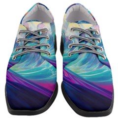 Waves Ocean Sea Tsunami Nautical Nature Water Women Heeled Oxford Shoes by Ravend