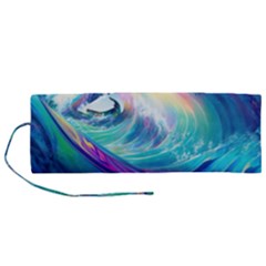 Waves Ocean Sea Tsunami Nautical Nature Water Roll Up Canvas Pencil Holder (m) by Ravend