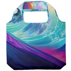 Waves Ocean Sea Tsunami Nautical Nature Water Foldable Grocery Recycle Bag by Ravend