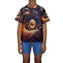 Ai Generated Swirl Space Design Fractal Light Abstract Kids  Short Sleeve Swimwear View1