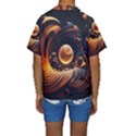 Ai Generated Swirl Space Design Fractal Light Abstract Kids  Short Sleeve Swimwear View2