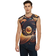 Ai Generated Swirl Space Design Fractal Light Abstract Men s Raglan Cap Sleeve Tee by Ravend