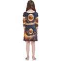 Ai Generated Swirl Space Design Fractal Light Abstract Kids  Quarter Sleeve Skater Dress View2