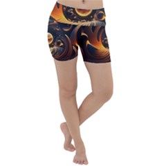 Ai Generated Swirl Space Design Fractal Light Abstract Lightweight Velour Yoga Shorts by Ravend