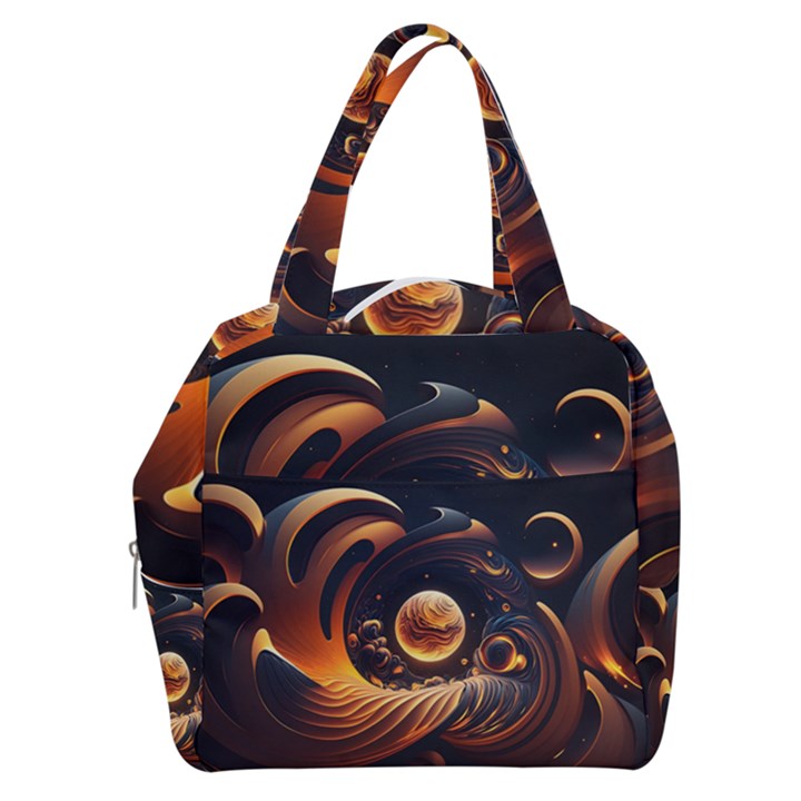 Ai Generated Swirl Space Design Fractal Light Abstract Boxy Hand Bag