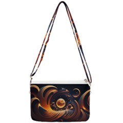 Ai Generated Swirl Space Design Fractal Light Abstract Double Gusset Crossbody Bag