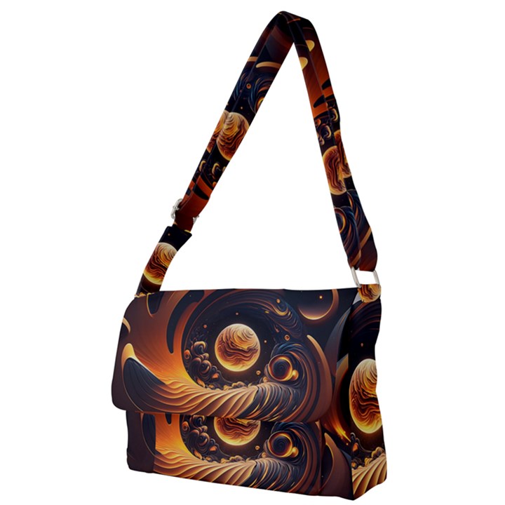 Ai Generated Swirl Space Design Fractal Light Abstract Full Print Messenger Bag (L)