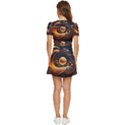 Ai Generated Swirl Space Design Fractal Light Abstract V-Neck High Waist Chiffon Mini Dress View4