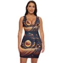 Ai Generated Swirl Space Design Fractal Light Abstract Draped Bodycon Dress View1