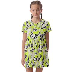 Background Pattern Graphic Beautiful Wallpaper Art Kids  Asymmetric Collar Dress by Ravend