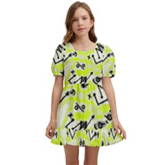 Background Pattern Graphic Beautiful Wallpaper Art Kids  Short Sleeve Dolly Dress by Ravend