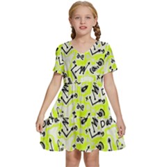 Background Pattern Graphic Beautiful Wallpaper Art Kids  Short Sleeve Tiered Mini Dress by Ravend