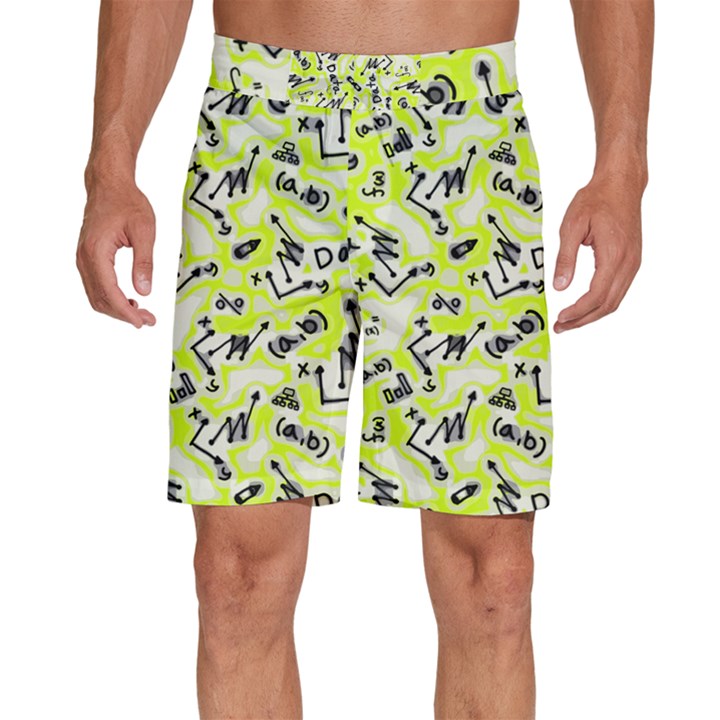 Background Pattern Graphic Beautiful Wallpaper Art Men s Beach Shorts