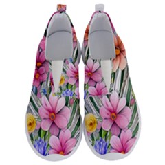 Beautiful Big Blooming Flowers Watercolor No Lace Lightweight Shoes by GardenOfOphir