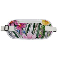 Beautiful Big Blooming Flowers Watercolor Rounded Waist Pouch by GardenOfOphir