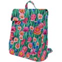 Blossom-filled Watercolor Flowers Flap Top Backpack View1