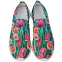 Blossom-filled Watercolor Flowers Men s Slip On Sneakers View1