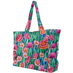 Blossom-filled Watercolor Flowers Simple Shoulder Bag by GardenOfOphir