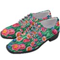 Blossom-filled Watercolor Flowers Women Heeled Oxford Shoes View2