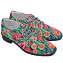 Blossom-filled Watercolor Flowers Women Heeled Oxford Shoes View3