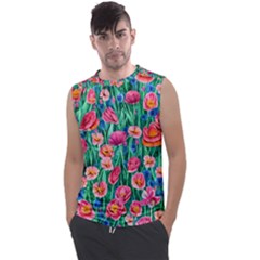 Blossom-filled Watercolor Flowers Men s Regular Tank Top by GardenOfOphir