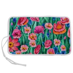 Blossom-filled Watercolor Flowers Pen Storage Case (l) by GardenOfOphir