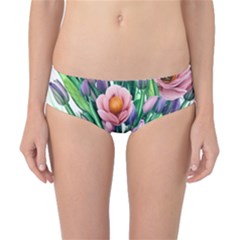 Azure Watercolor Flowers Classic Bikini Bottoms by GardenOfOphir