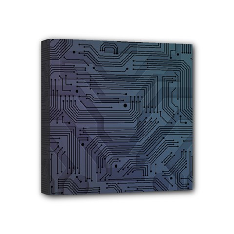 Circuit Board Circuits Mother Board Computer Chip Mini Canvas 4  X 4  (stretched) by Ravend