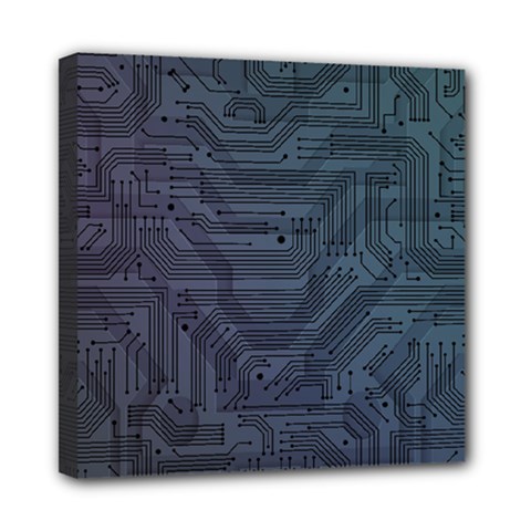 Circuit Board Circuits Mother Board Computer Chip Mini Canvas 8  X 8  (stretched) by Ravend