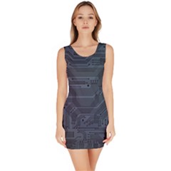 Circuit Board Circuits Mother Board Computer Chip Bodycon Dress by Ravend