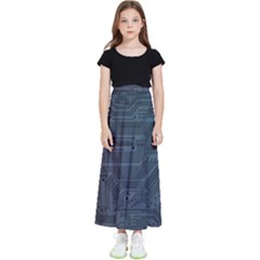 Circuit Board Circuits Mother Board Computer Chip Kids  Flared Maxi Skirt by Ravend