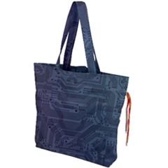 Circuit Board Circuits Mother Board Computer Chip Drawstring Tote Bag by Ravend