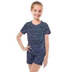 Circuit Board Circuits Mother Board Computer Chip Kids  Mesh Tee And Shorts Set